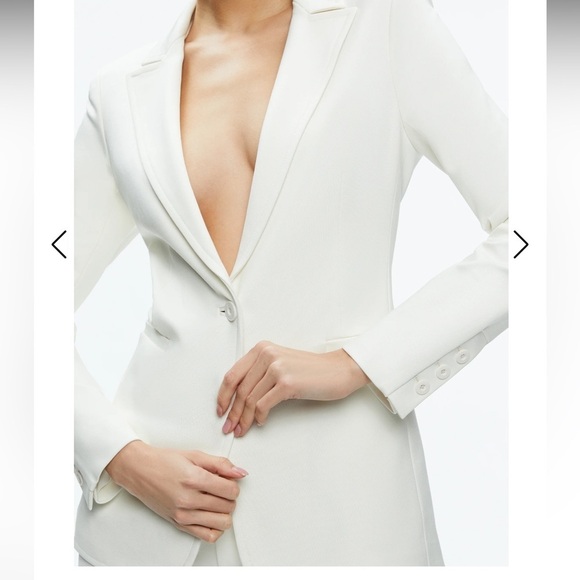 Alice + Olivia BREANN FITTED BLAZER + Walker Pants in Off White Ecru NWT! - Picture 2 of 14